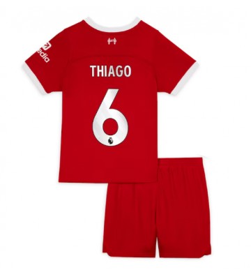 Liverpool Thiago Alcantara #6 Hjemmebanesæt Børn 2023-24 Kort ærmer (+ korte bukser)
